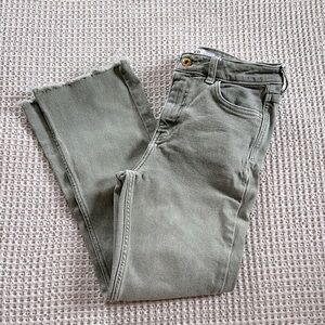 ZARA green kick flare jeans